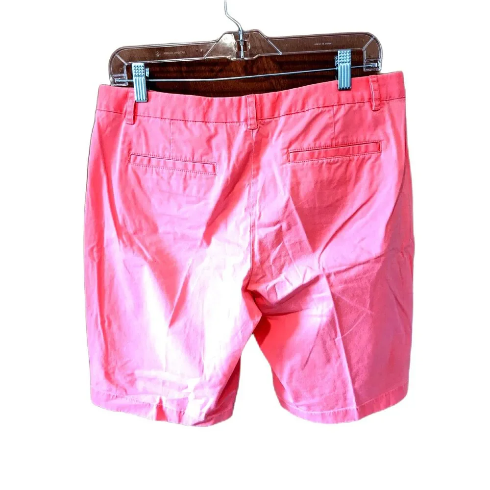 2 J Crew Bermuda Shorts City Fit Tangerine Barbiecore Pink Sz 8 Preppy Coquette